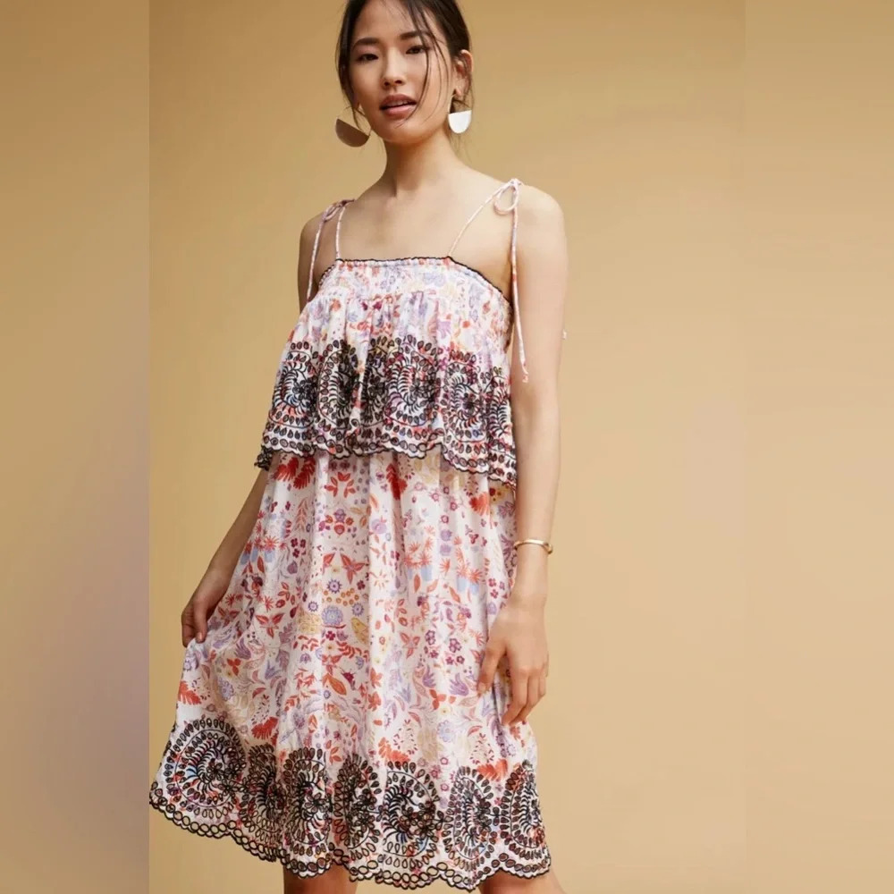Anthropologie Samsa Embroidered Sundress by Antik Batik